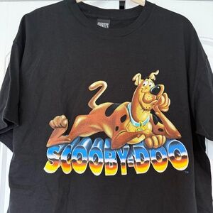 Rare New Vintage 1990s Black 3-D Lettering Scooby Doo T-Shirt 90s Y2K NOS XL